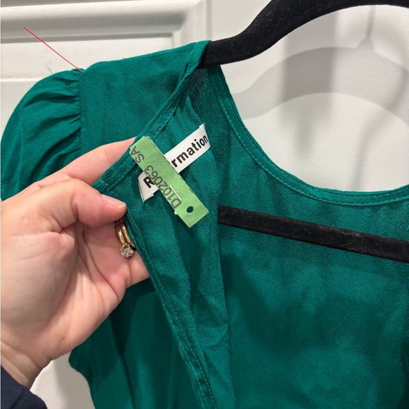 Reformation Green Lena Mini Sheath Dress sz 0 - Picture 6 of 6